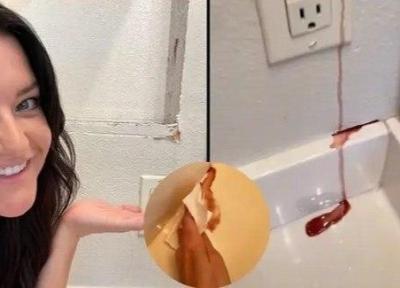 غافلگیری یک زن پس از ورود به حمام و مشاهده خونریزی از دیوار